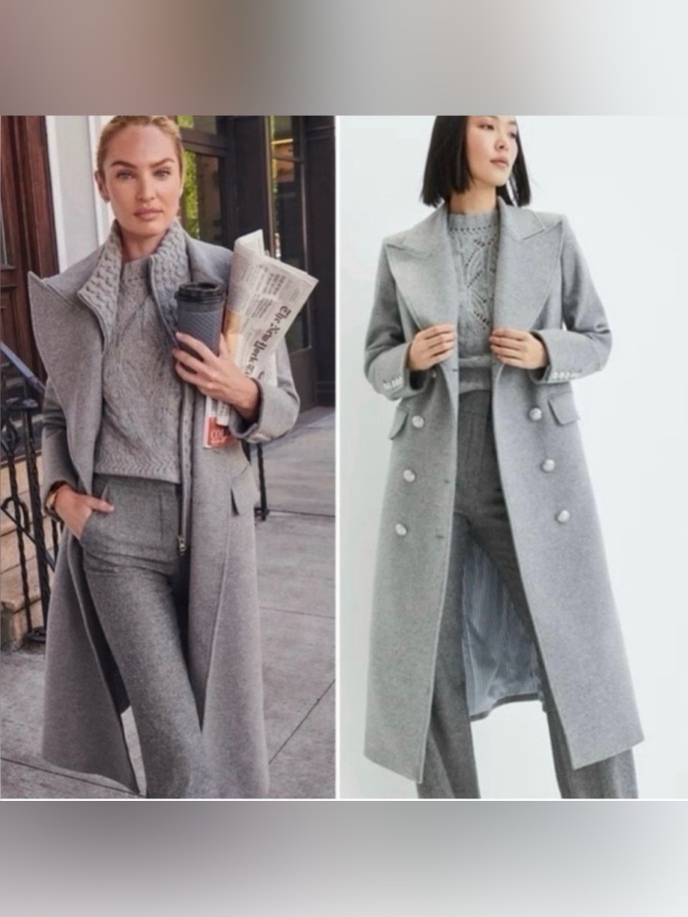 Veronica Beard Nalida Overcoat Grey Size 4 Wool Cashmere Long Cardigan Coat